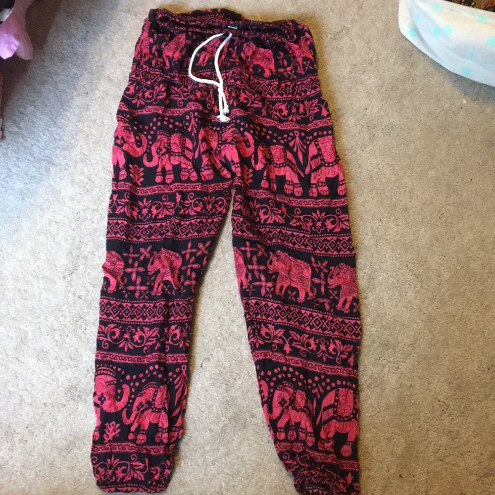 Elephant drawstring pants